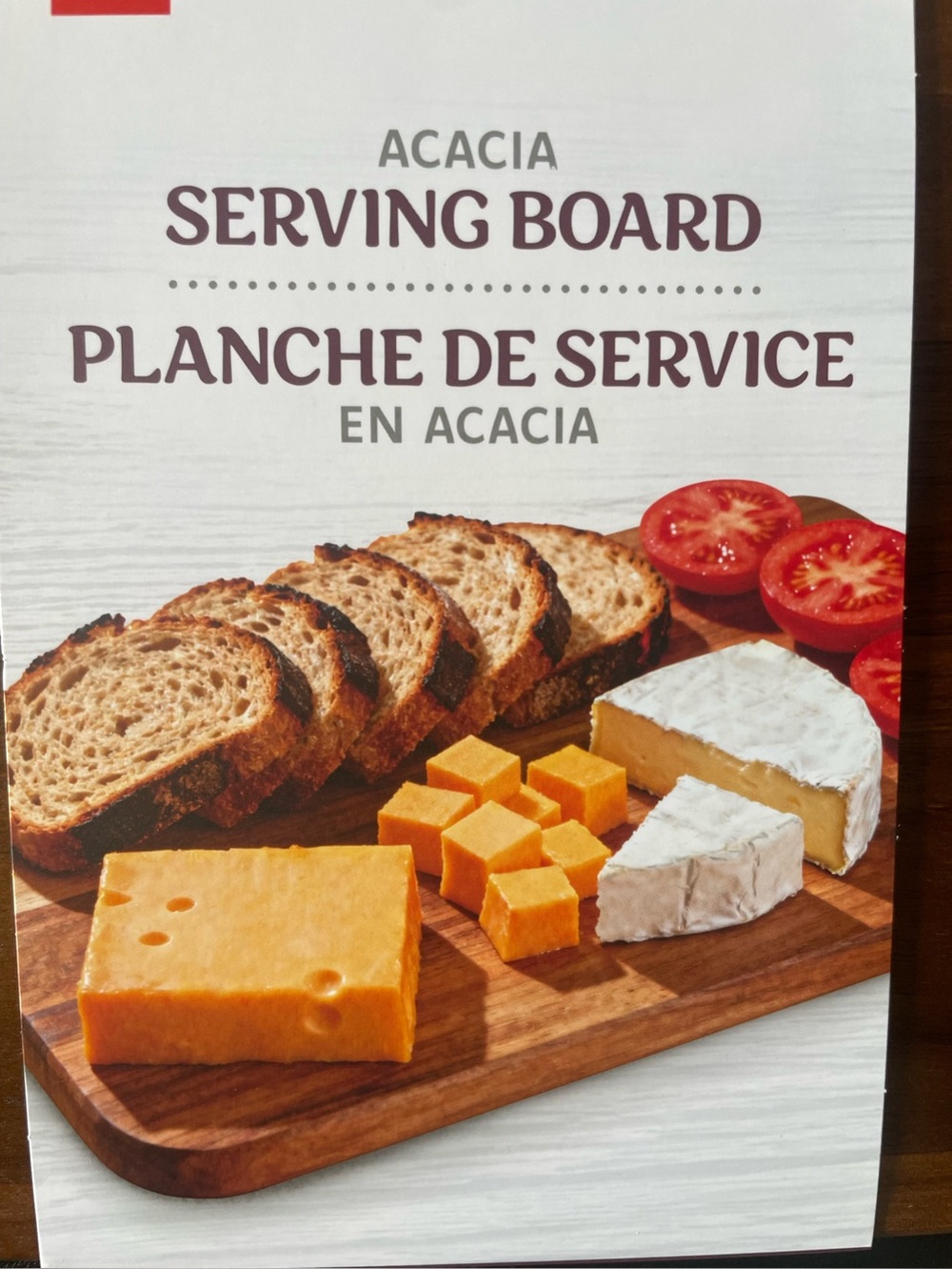 BNWT Acacia Serving Board - Natural Wood